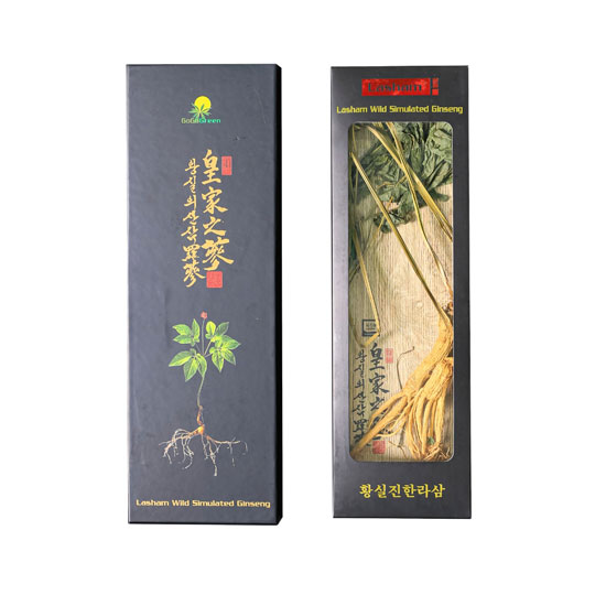 Hộp 2 Cây Sâm Núi Khô Nguyên Bản Lasham  Hàn Quốc - 9 Năm Tuổi  (lasham Dried Wild Simulated Ginseng -로얄 산삼 라삼)